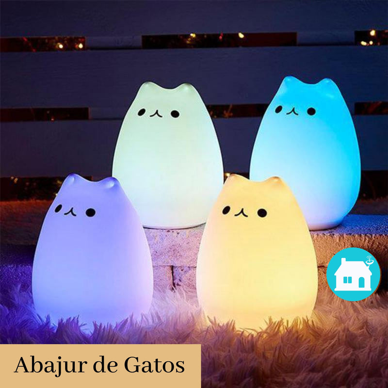 Gato Abajur | Luminária que Troca de Cor com Sensor de Toque